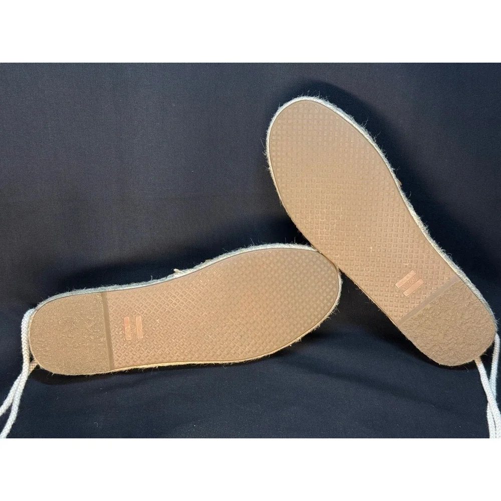 TOMS Valencia Mustard Yellow Suede Ankle Tie‎ Tassel Espadrille Flats Womens 8
